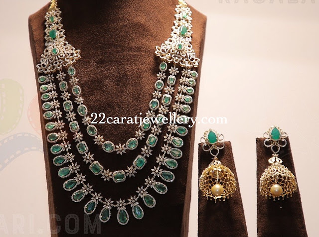 Diamond Emerald Heavy Long Chains