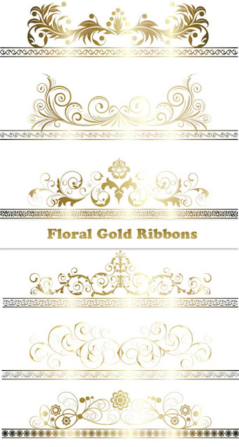 Floral Gold Ribbons