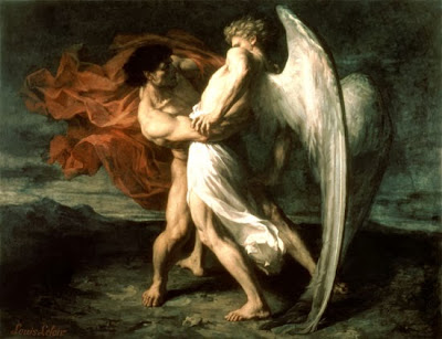 יעקב נאבק במלאך - אלכסנדר לואיס ללואר - 1865