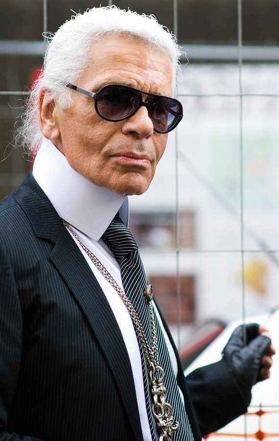 Running with the Fash Pack... Mr Karl Lagerfeld