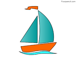 FourPencil: How to draw a Boat for kids - step by step