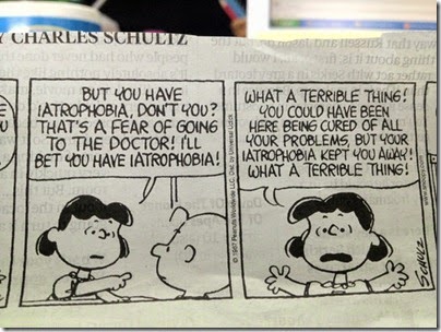 Peanuts Lucy: iatrophobia