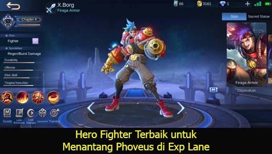 Hero Fighter Terbaik untuk Menantang Phoveus di Exp Lane