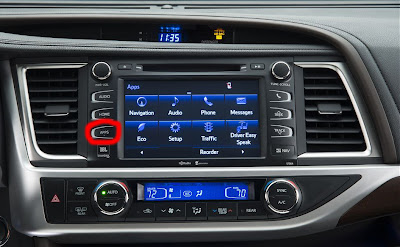 Entune, 2014 Toyota Highlander, Apps button