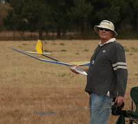 Gordon getting ready for his flight