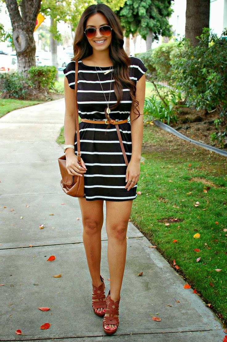 blacke dress with wight lines by fashion trend...
