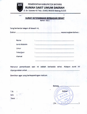 Contoh Surat Keterangan dari Dokter