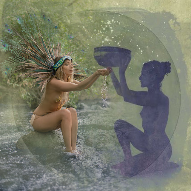 Yvette Marie Ramirez Aztec Goddess cosplay art water model