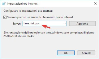 Orario Internet Windows 10