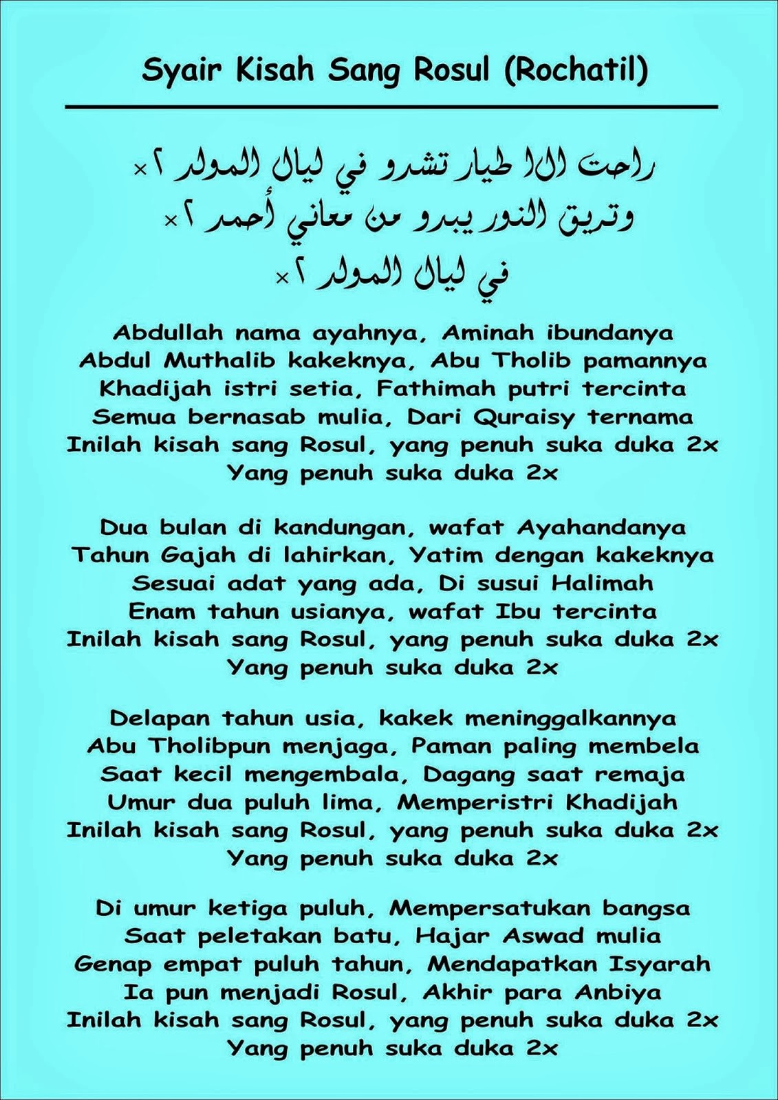 Lirik lagu kisah sang rasul oleh Hb Muhammad Rizieq Syihab 