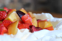 vegan egg-free aquafaba meringue pavlova with strawberries, cherries, nectarines and mint, Magical Secret Ingredient Pavlova, www.imogenmolly.co.uk