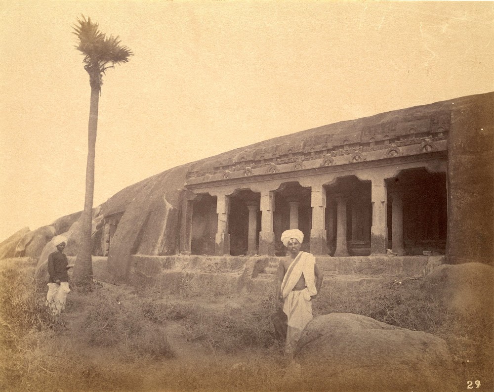Unidentified Cave Temple, Mamallapuram in Tamil Nadu - c.1885