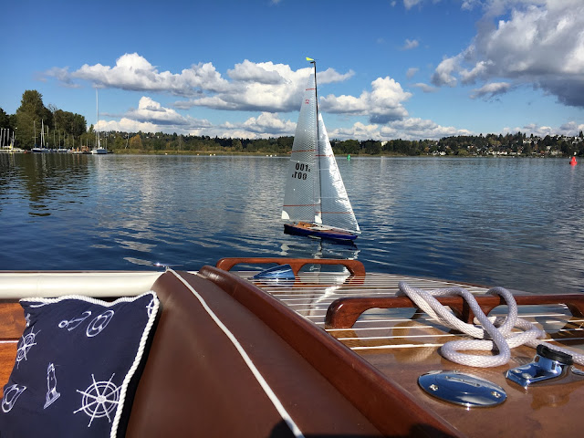 Wooden RC sailboat beautiful wood art boat