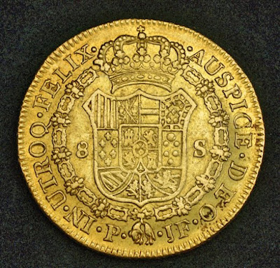 Columbia 8 escudos gold coin