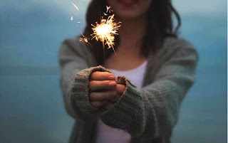 girl with small firework