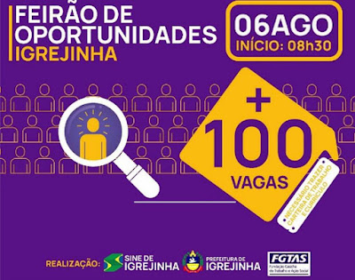 2º Feirão de Oportunidades com mais de 100 vagas de empregos em Igrejinha