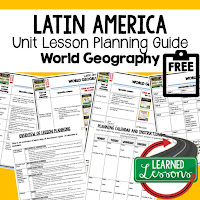 Latin America geography lesson plans, world geography lesson plans, geography activities, world geography games, world geography middle school, world geography high school