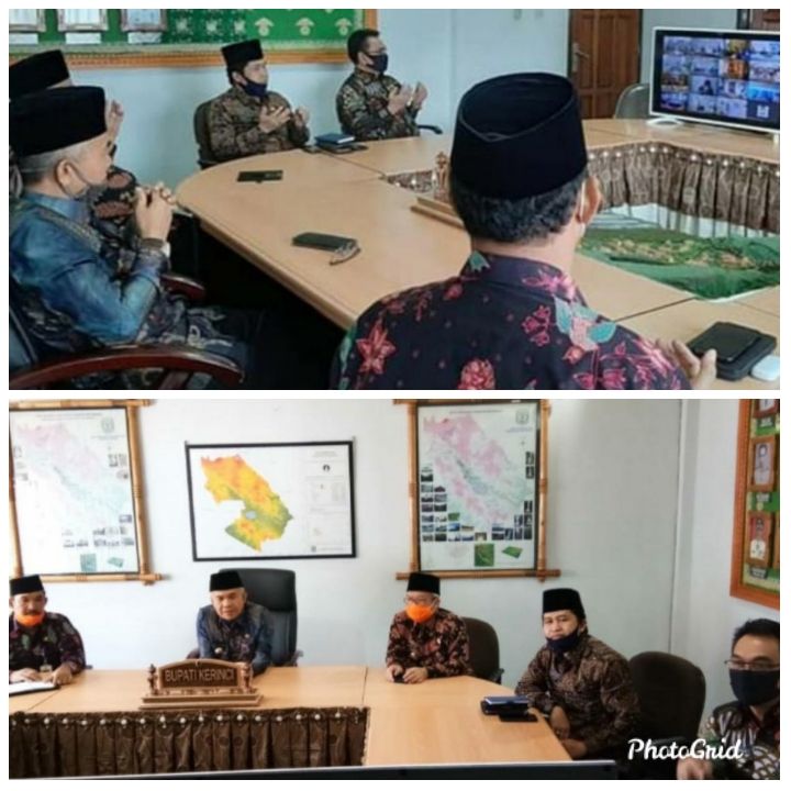 Bupati dan Wabup Kerinci Ikuti Halal Bihalal Virtual Pemprov Jambi