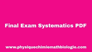 Final Exam Systematics PDF