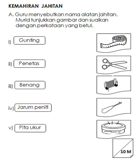 Latihan Kemahiran Jahitan  KEMAHIRAN HIDUP PENDIDIKAN 