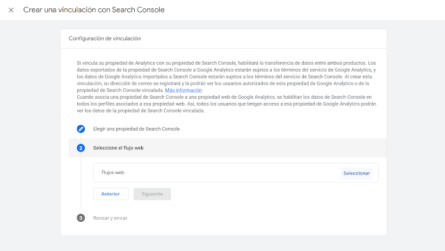 Imagen crear una vinculación con Search Console de Google Analytics