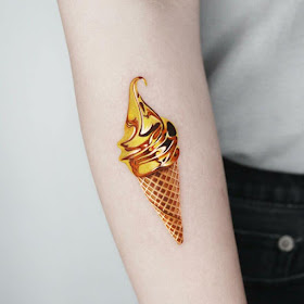 05-Ice-cream-cone-Golden-Tattoo-Jooa-www-designstack-co