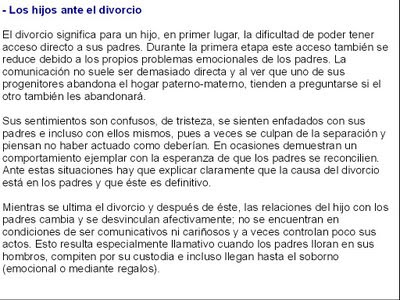 hijos ante el divorcio