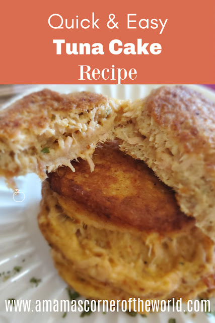 pinnable image for quick easy tuna cake recipe