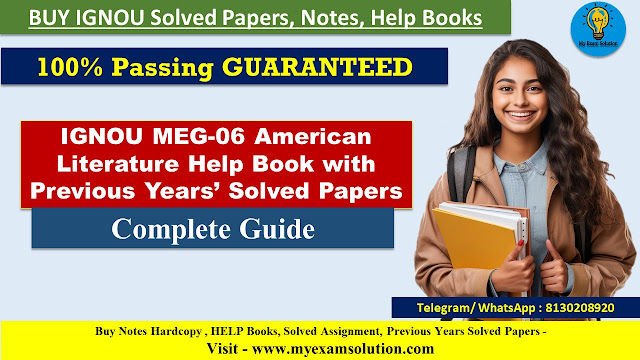 IGNOU MEG-06 American Literature Help Book with Previous Years’ Solved Papers