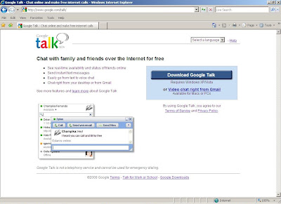Google Talk download and installation.