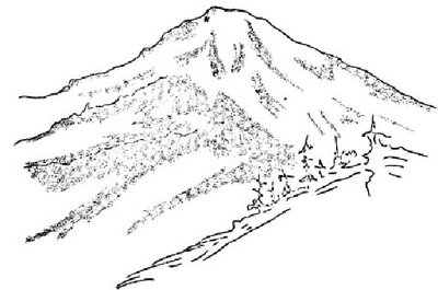 Mt Rainier Drawing Black And White Sketch Coloring Page