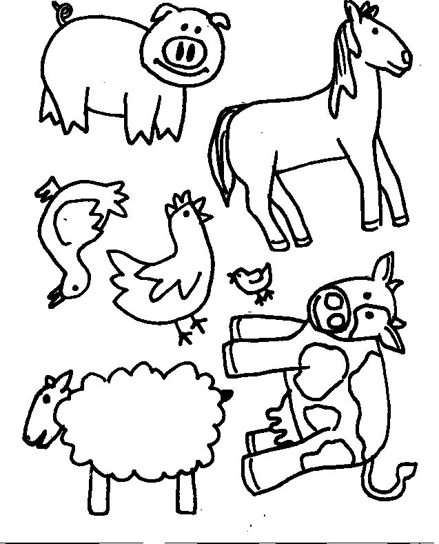 farm animals coloring pages - Preschool Coloring Book Farm Animals Coloring Pages