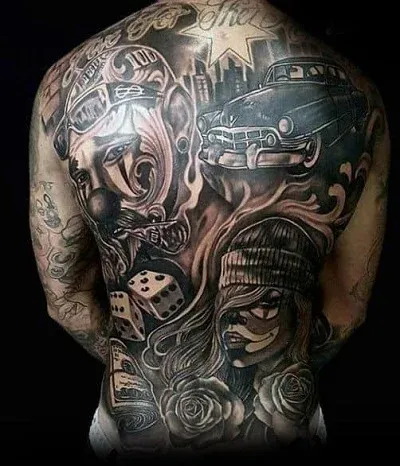 Chicano Style Gangster Tattoo