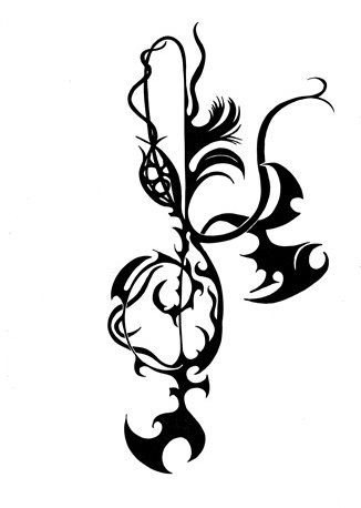 Tattoo treble clef 001