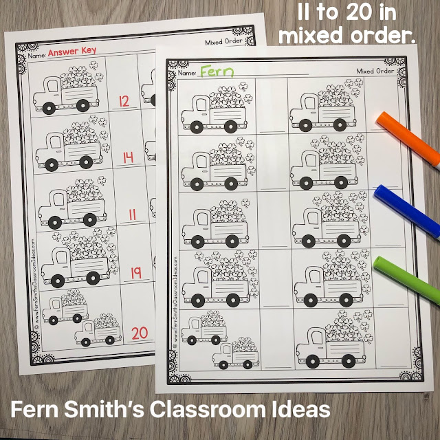 St. Patrick's Day Counting Clip Cards #FernSmithsClassroomIdeas