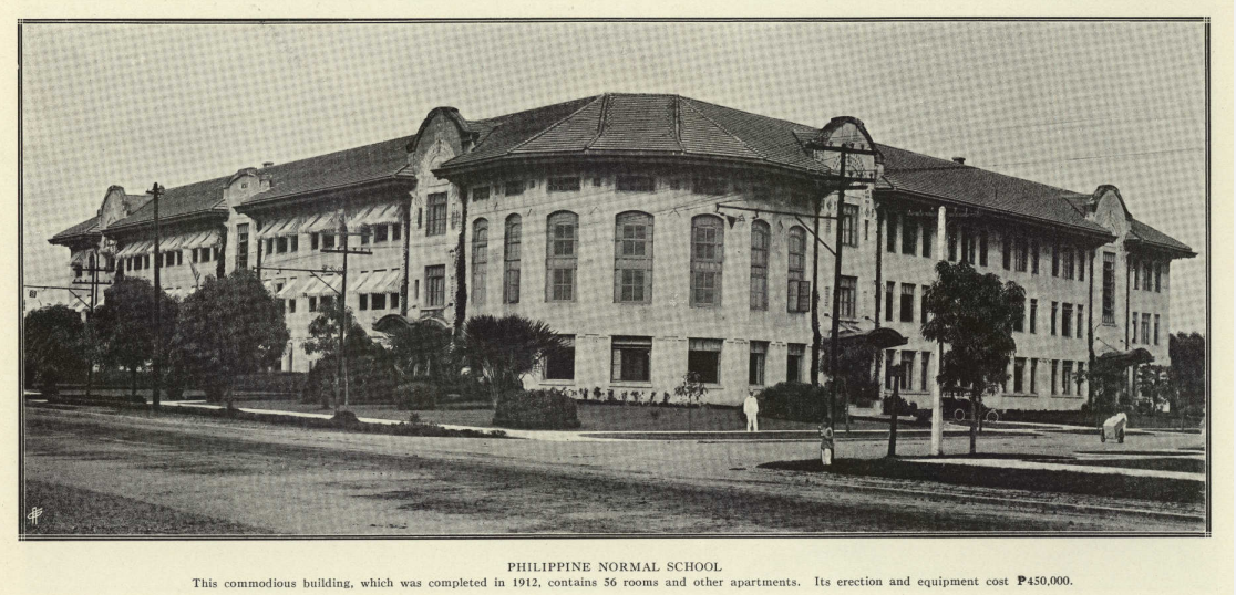 old photo of Philippine Normal School Building in Manila