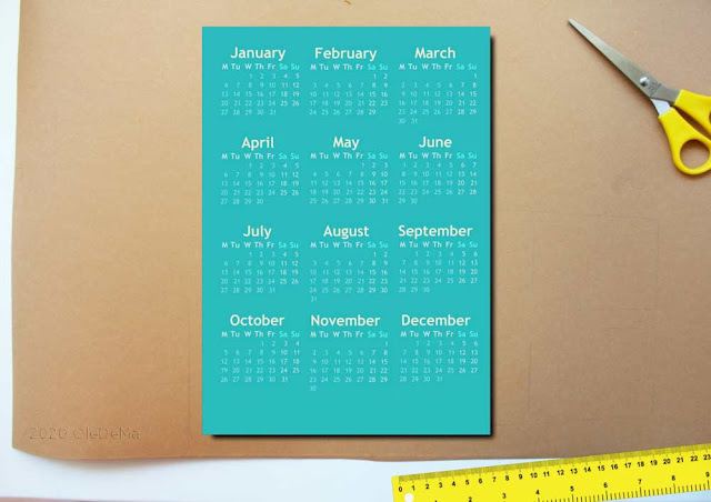 2020 Calendars Printable Mini ''4 Designs of Mint''