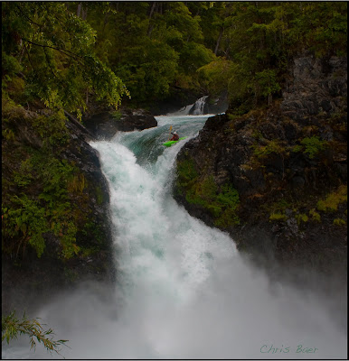 WhereIsBaer.com Chris Baer Argenrtina Alerces waterfall patagonia kayak whitewater