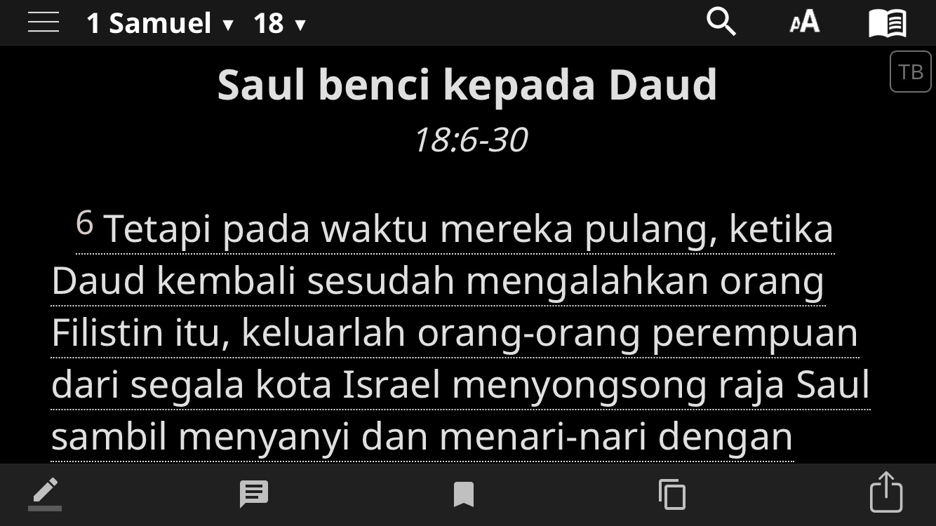 Saul mendengki Daud