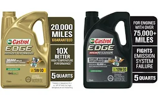 Castrol Edge Extended Performance 5W-20 Advanced Full Synthetic Motor Oil, 5 Quarts & Edge High Mileage 10W-30 Advanced Full Synthetic Motor Oil, 5 Quarts