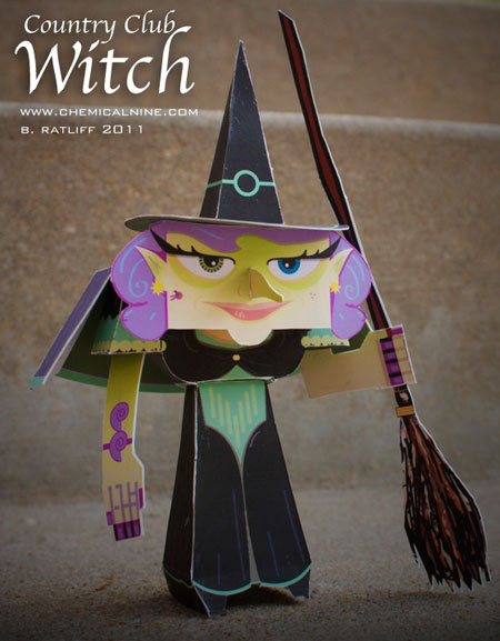 Country Club Witch Paper Toy