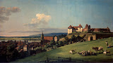 View of Pirna from the Sonnenstein Castle by Bernardo Bellotto - Cityscape, Landscape Paintings from Hermitage Museum