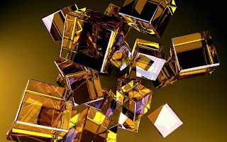 3D Gold Cubes wallpaper