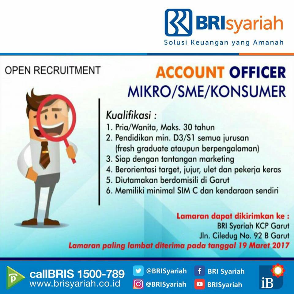 Lowongan Kerja BANK (BRI Syariah) Terbaru Loker Bulan 