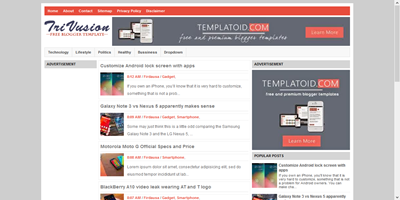 Trivusion blogger template responsif ads ready simple