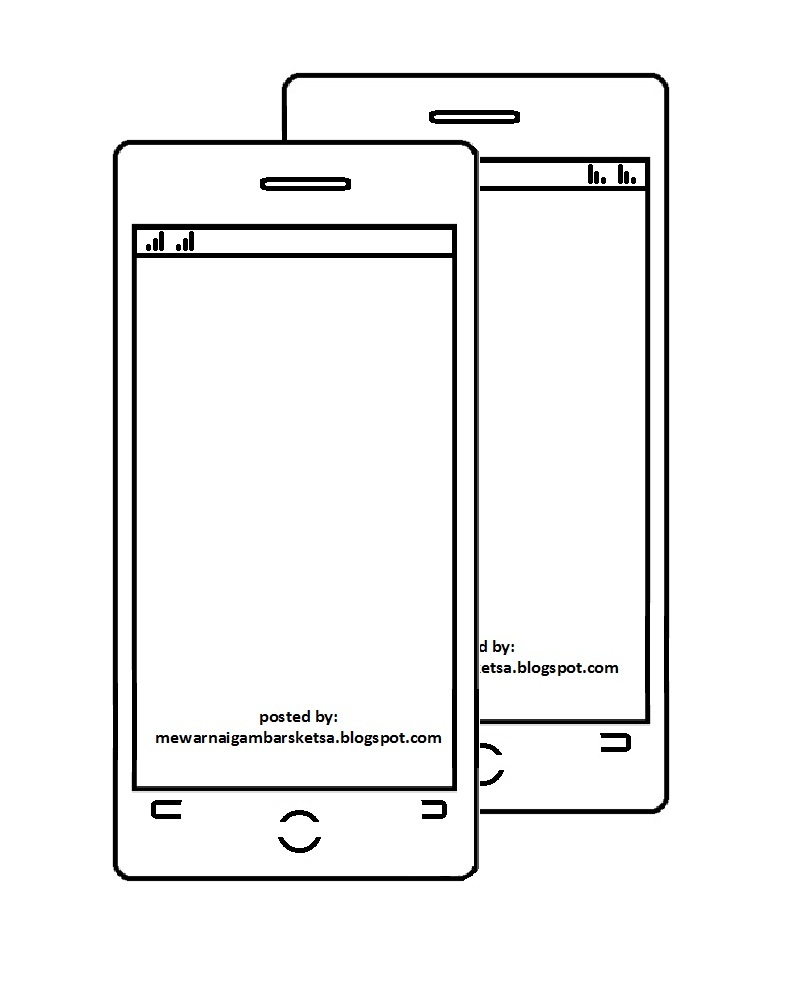 Mewarnai Gambar Mewarnai Gambar Sketsa  Handphone