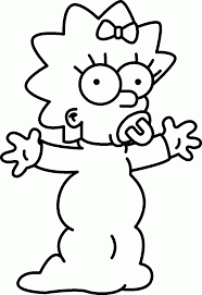 Maggie Simpson para colorear y pintar