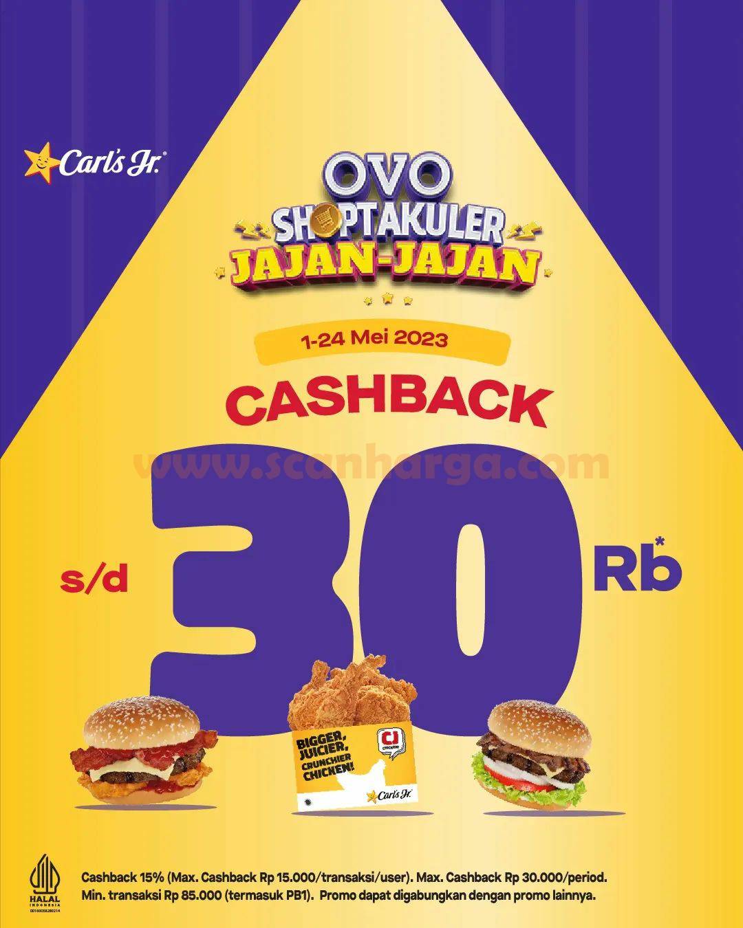 CARLS JR Promo OVO SHOPTAKULER - CASHBACK Rp 30.000