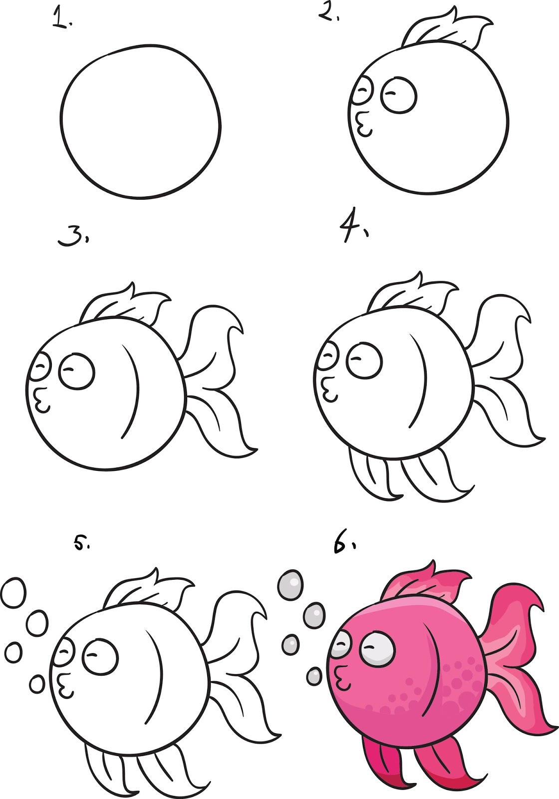 Cara Gambar Hewan Ikan
