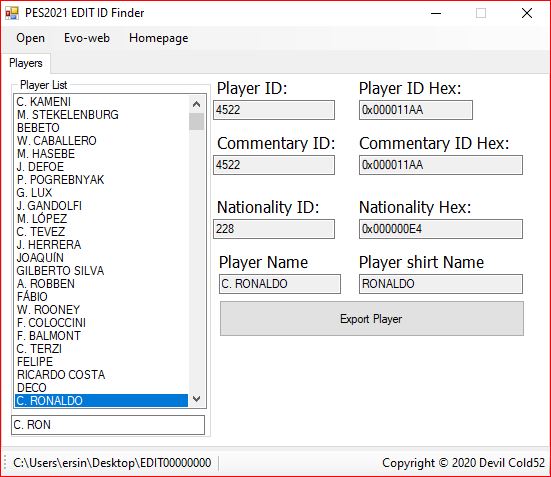Pes 21 Edit Id Finder By Devil Cold52 Soccerfandom Com Free Pes Patch And Fifa Updates